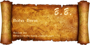 Bohn Bene névjegykártya
